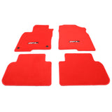 22-23 Honda Civic Floor Mats Carpet Front Rear Red Nylon W/ FL Logo - 4PCS