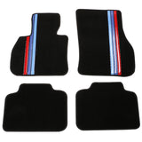 17-23 Mini Cooper Countryman Nylon Floor Mats Black Carpets w/ Color Strips