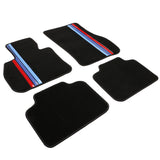 17-23 Mini Cooper Countryman Nylon Floor Mats Black Carpets w/ Color Strips