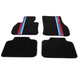 17-23 Mini Cooper Countryman Nylon Floor Mats Black Carpets w/ Color Strips