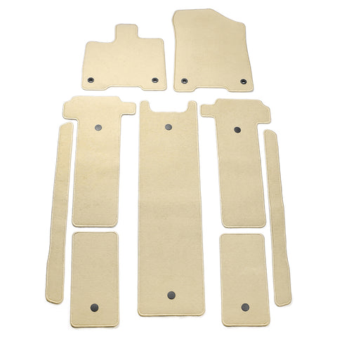 21-23 Toyota Sienna 7 Passenger Car Floor Mats Beige Front Rear Carpets 9PC