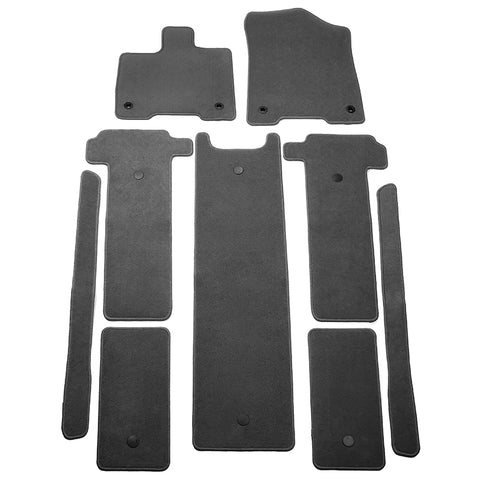 21-23 Toyota Sienna 7 Passenger Car Floor Mats Gray Front Rear Carpets 9PC