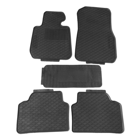 12-18 BMW F30 Sedan Heavy Duty Black Latex Floor Mats Front & Second Row
