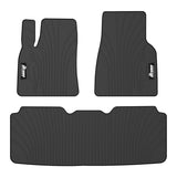 12-19 Tesla Model S Latex Car Floor Mats Liner All Weather Carpet Black 3PC