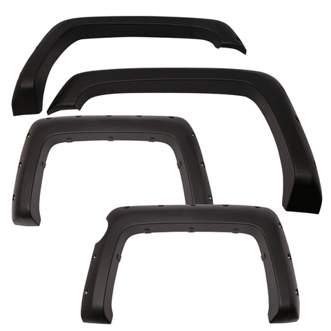 14-16 GMC Sierra 1500 Sanded Pocket Rivet Style Fender Flares Black ABS