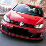 10-14 Golf MK6 Mesh GTI Style Black Red Front Grille Logo Base - ABS