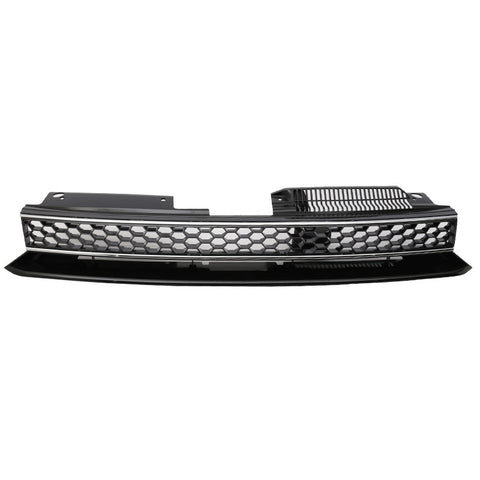 10-14 VW Golf 6 MK6 GTI Style Front High Bar Black Chrome Trim Grille