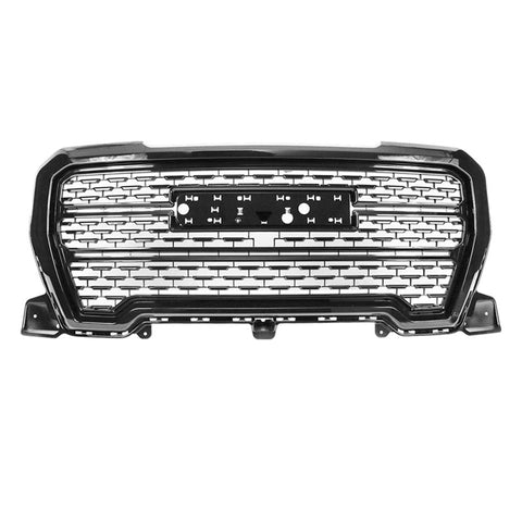 19-20 GMC Sierra 1500 Denali Style Upper Hood Grille w/o Emblem Gloss Black
