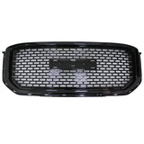 15-18 GMC Yukon Denali Style Front Upper Grille Replacement Gloss Black ABS