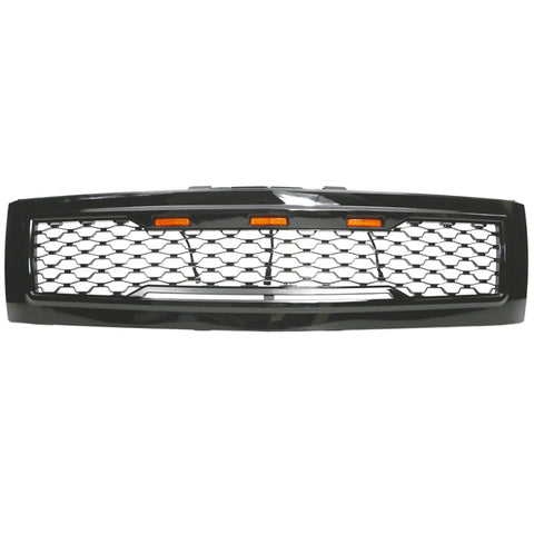 07-13 Chevy Silverado 1500 Front Bumper Hood Mesh Grille - Gloss Black