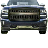 16-18 Chevy Silverado 1500 Front Bumper Hood Mesh Grille - Matte Black