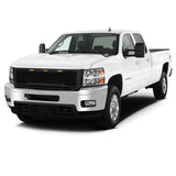11-14 Chevy Silverado 2500 3500 HD Front Bumper Hood Grille - Gloss Black