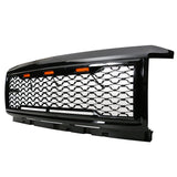 15-18 Chevy Silverado 2500 3500 Front Bumper Hood Mesh Grille - Gloss Black