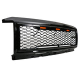 15-18 Chevy Silverado 2500 3500 Front Bumper Hood Mesh Grille - Gloss Black