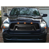 13-18 Dodge Ram 1500 Rebel Style Front Bumper Hood Mesh Grille Matte Black