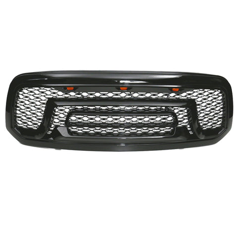 13-18 Dodge Ram 1500 Rebel Style Front Bumper Hood Mesh Grille Gloss Black