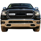 19-22 Dodge Ram 1500 Front Bumper Hood Upper Mesh White LED Grille - Matte Black