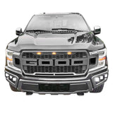 18-20 Ford F150 Raptor Style Front Bumper Hood Grille Matte Black