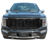 21+ Ford F-150 Front Bumper Hood Grill Grille ABS Raptor Style - Matte Black