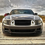 13-14 Ford Mustang Non-Shelby Front Bumper Upper LED Grille Black