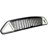 15-17 Ford Mustang IK Style Black Front Hood Upper Grille W/ LED Lights