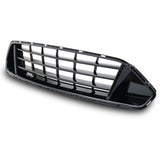 18-19 Ford Mustang Front Upper Grid Grille Glossy Black - ABS