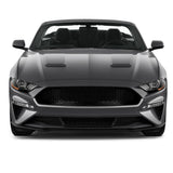 18-19 Ford Mustang Front Upper Mesh Grille Glossy Black - ABS