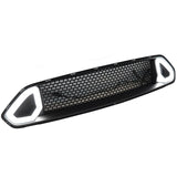 18-19 Ford Mustang Front Bumper Hood Grille w/ DRL LED Smoke Lens - ABS