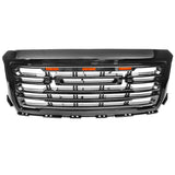 14-15 GMC Sierra 1500 Front Bumper Hood Grille - Gloss Black