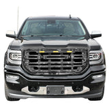 16-18 GMC Sierra 1500 Front Bumper Grille Hood Gloss Black