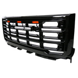 11-14 GMC Sierra 2500 3500 Front Bumper Hood Grille - Gloss Black