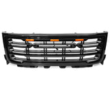 11-14 GMC Sierra 2500 3500 Front Bumper Hood Grille - Gloss Black