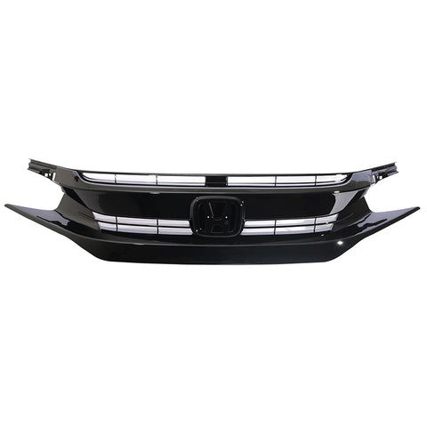 16-17 Honda Civic OE Style Glossy Black Front Bumper Grille Hood Mesh