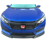 16-17 Honda Civic Coupe Sedan Glossy Black Mesh Grille With Eyebrows