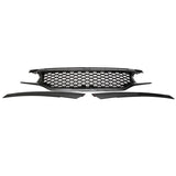16-17 Honda Civic Coupe Sedan Glossy Black Mesh Grille With Eyebrows