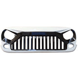 07-18 Jeep Wrangler V2 Grille Top Fire Style Painted Gloss Black & White
