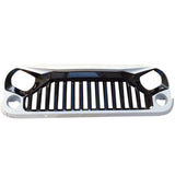 07-18 Jeep Wrangler V2 Grille Top Fire Style Painted Gloss Black & White