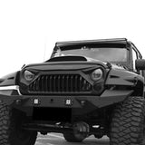 07-18 Wrangler JK JKU V2 Style Topfire Angry Bird Gloss Black Front Grille