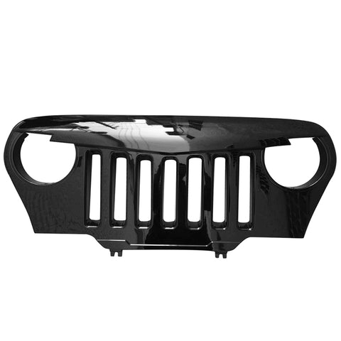 97-06 Jeep Wrangler TJ V1 Angry Bird Style Grille Gloss Black ABS