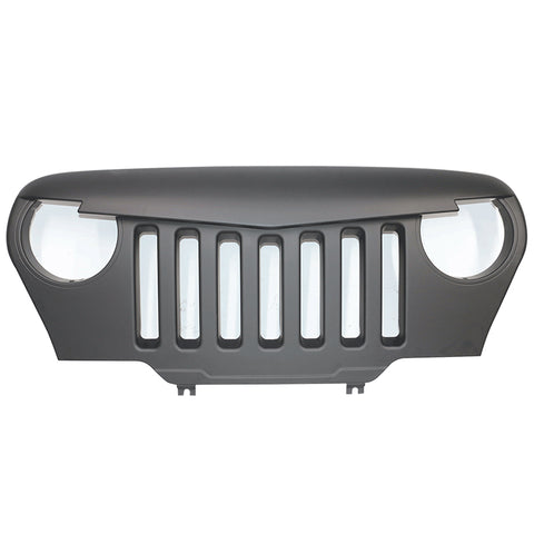 97-06 Jeep Wrangler TJ V1 Style ABS Angry Bird Black Front Hood Grill