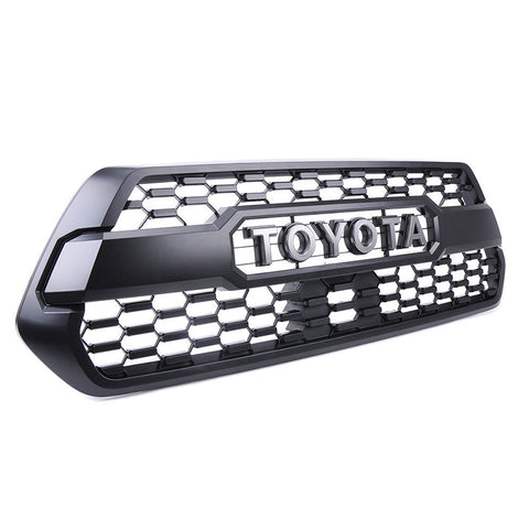 16-18 Toyota Tacoma TRD Style Front Grille Black with Emblem