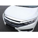 16-18 Honda Civic 10th Gen Chrome Front Bonnet Lip Hood Cover Trim Bar