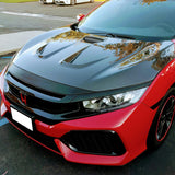 16-18 Honda Civic 10th Gen Glossy Black Front Bonnet Lip Molding Trim Bar