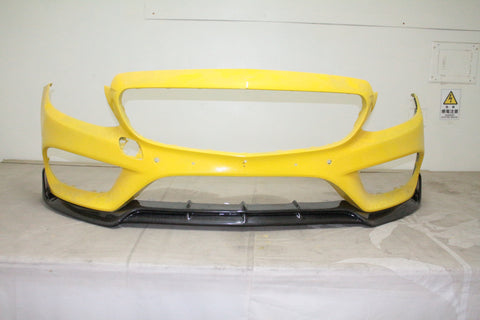 15-18 Mercedes C Class W205 Sport Front Bumper Lip Spoiler B Style - Carbon Fiber