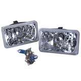 Square Clear Headlights 6X4 Inch H4 Conversion Lamps Left Right