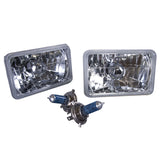 Square Clear Headlights 6X4 Inch H4 Conversion Lamps Left Right