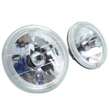 For 7 Inch Round Chrome Clear Housing White Halo Headlights & H4 Lamp 2PCS