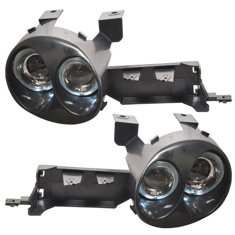 95-99 Dodge Neon Ralli-Style Halo Projector Black Headlights ABS