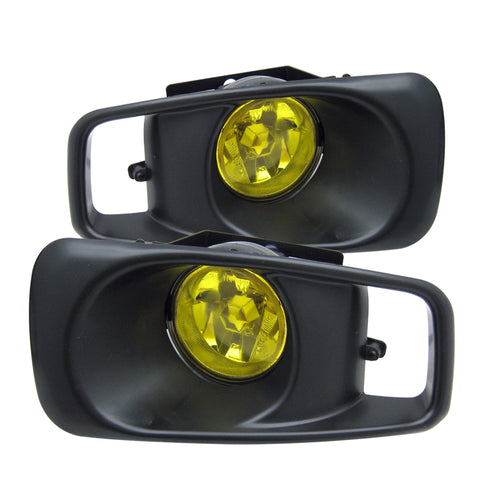 99-00 Honda Civic EK JDM Driving Fog Lights Lamps Kit Yellow Lens Pair
