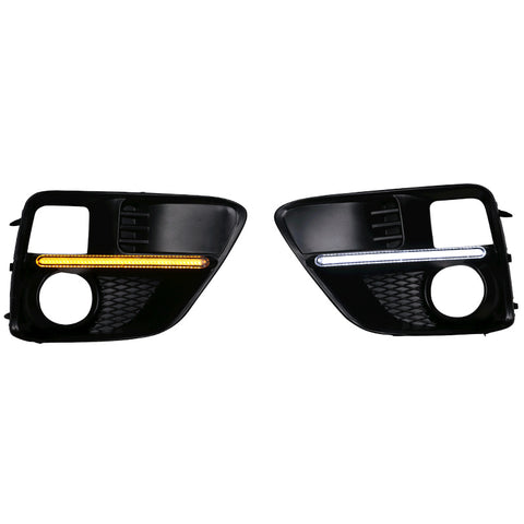 15-16 Subaru Impreza WRX Sti White DRL & Amber Switchback Fog Light Covers Black